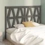 Solid gray pine wood bed headboard 126x4x100 cm by vidaXL, Headboards and footboards - Ref: Foro24-818612, Price: 32,80 €, Di...