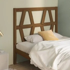 Honey brown solid pine wood bed headboard 106x4x100 cm by vidaXL, Headboards and footboards - Ref: Foro24-818608, Price: 23,2...