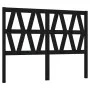 Solid black pine wood bed headboard 146x4x100 cm by vidaXL, Headboards and footboards - Ref: Foro24-818624, Price: 41,87 €, D...