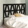 Solid black pine wood bed headboard 146x4x100 cm by vidaXL, Headboards and footboards - Ref: Foro24-818624, Price: 41,87 €, D...