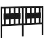 Solid black pine wood bed headboard 125.5x4x100 cm by vidaXL, Headboards and footboards - Ref: Foro24-818564, Price: 35,80 €,...