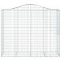 Cestas de gaviones 2 uds forma de arco hierro 200x50x160/180 cm