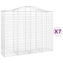 Cestas de gaviones 7 uds forma de arco hierro 200x50x160/180 cm