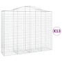 Cestas gaviones 13 uds forma de arco hierro 200x50x160/180 cm