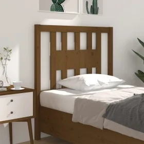 Solid honey brown pine wood headboard 81x4x100 cm by vidaXL, Headboards and footboards - Ref: Foro24-818648, Price: 23,23 €, ...