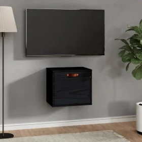 Solid black pine wood wall cabinet 40x30x35 cm by vidaXL, Shelves and shelves - Ref: Foro24-818349, Price: 41,09 €, Discount: %