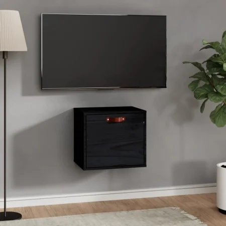 Solid black pine wood wall cabinet 40x30x35 cm by vidaXL, Shelves and shelves - Ref: Foro24-818349, Price: 41,09 €, Discount: %