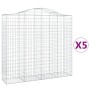 Cestas de gaviones 5 uds forma de arco hierro 200x50x180/200 cm