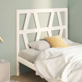 Solid white pine wood bed headboard 96x4x100 cm by vidaXL, Headboards and footboards - Ref: Foro24-818601, Price: 24,38 €, Di...