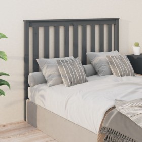 Cabecero de cama madera maciza de pino gris 146x6x101 cm