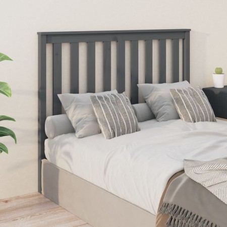Bettkopfteil aus massivem grauem Kiefernholz, 146 x 6 x 101 cm von vidaXL, Kopf- und Fußteile - Ref: Foro24-818522, Preis: 34...