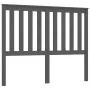 Cabecero de cama madera maciza de pino gris 146x6x101 cm de vidaXL, Cabeceros y pies de cama - Ref: Foro24-818522, Precio: 34...