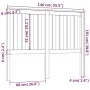 Cabecero de cama madera maciza de pino gris 146x6x101 cm de vidaXL, Cabeceros y pies de cama - Ref: Foro24-818522, Precio: 34...