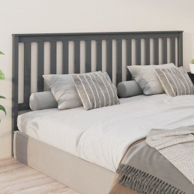 Solid gray pine wood bed headboard 206x6x101 cm by vidaXL, Headboards and footboards - Ref: Foro24-818542, Price: 41,01 €, Di...