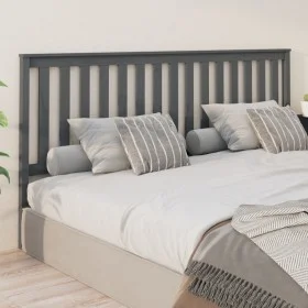 Solid gray pine wood bed headboard 206x6x101 cm by vidaXL, Headboards and footboards - Ref: Foro24-818542, Price: 41,01 €, Di...