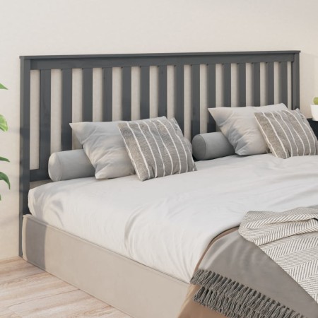 Bettkopfteil aus massivem grauem Kiefernholz, 206 x 6 x 101 cm von vidaXL, Kopf- und Fußteile - Ref: Foro24-818542, Preis: 41...