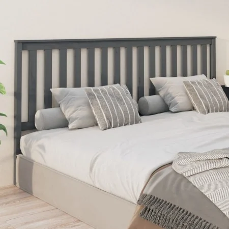 Solid gray pine wood bed headboard 206x6x101 cm by vidaXL, Headboards and footboards - Ref: Foro24-818542, Price: 41,01 €, Di...