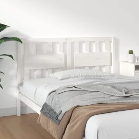 Solid white pine wood bed headboard 125.5x4x100 cm by vidaXL, Headboards and footboards - Ref: Foro24-818561, Price: 35,90 €,...