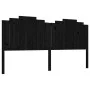 Solid black pine wood bed headboard 206x4x110 cm by vidaXL, Headboards and footboards - Ref: Foro24-818494, Price: 53,31 €, D...