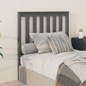 Solid gray pine wood bed headboard 96x6x101 cm by vidaXL, Headboards and footboards - Ref: Foro24-818502, Price: 34,80 €, Dis...
