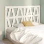 Solid white pine wood bed headboard 126x4x100 cm by vidaXL, Headboards and footboards - Ref: Foro24-818611, Price: 48,69 €, D...