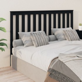Solid black pine wood bed headboard 166x4x100 cm by vidaXL, Headboards and footboards - Ref: Foro24-818534, Price: 52,73 €, D...