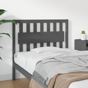 Solid gray pine wood bed headboard 105.5x4x100 cm by vidaXL, Headboards and footboards - Ref: Foro24-818557, Price: 54,45 €, ...