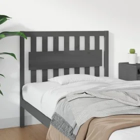 Solid gray pine wood bed headboard 105.5x4x100 cm by vidaXL, Headboards and footboards - Ref: Foro24-818557, Price: 53,54 €, ...