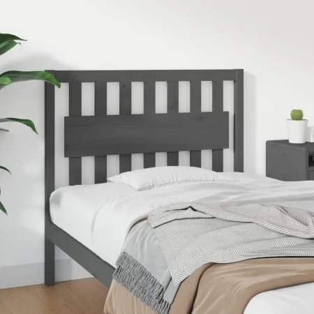 Solid gray pine wood bed headboard 105.5x4x100 cm by vidaXL, Headboards and footboards - Ref: Foro24-818557, Price: 53,54 €, ...