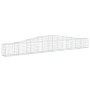 Cestas de gaviones 4 uds forma de arco hierro 400x30x40/60 cm