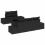 Conjunto de sofá de jardín 6 pcs Negro Poliratán