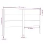 Solid gray pine wood headboard 126x4x100 cm by vidaXL, Headboards and footboards - Ref: Foro24-818712, Price: 38,83 €, Discou...
