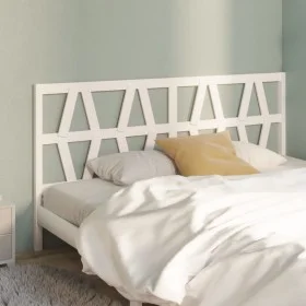 Solid white pine wood bed headboard 206x4x100 cm by vidaXL, Headboards and footboards - Ref: Foro24-818641, Price: 39,05 €, D...