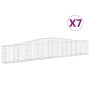 Cestas de gaviones 7 uds forma de arco hierro 400x30x60/80 cm