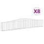 Cestas de gaviones 8 uds forma de arco hierro 400x30x60/80 cm