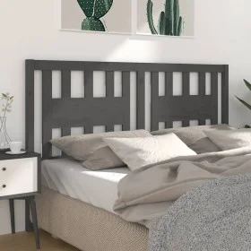 Solid gray pine wood headboard 206x4x100 cm by vidaXL, Headboards and footboards - Ref: Foro24-818692, Price: 36,91 €, Discou...