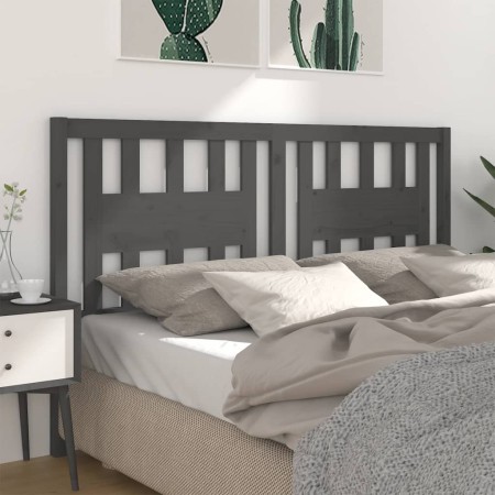 Kopfteil aus massivem grauem Kiefernholz, 206 x 4 x 100 cm von vidaXL, Kopf- und Fußteile - Ref: Foro24-818692, Preis: 36,91 ...