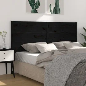 Solid black pine wood headboard 206x4x100 cm by vidaXL, Headboards and footboards - Ref: Foro24-818744, Price: 56,94 €, Disco...