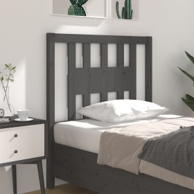 Solid gray pine wood headboard 106x4x100 cm by vidaXL, Headboards and footboards - Ref: Foro24-818657, Price: 24,60 €, Discou...