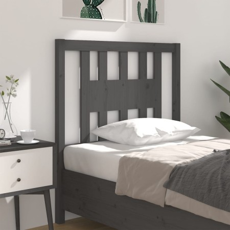 Solid gray pine wood headboard 106x4x100 cm by vidaXL, Headboards and footboards - Ref: Foro24-818657, Price: 24,60 €, Discou...