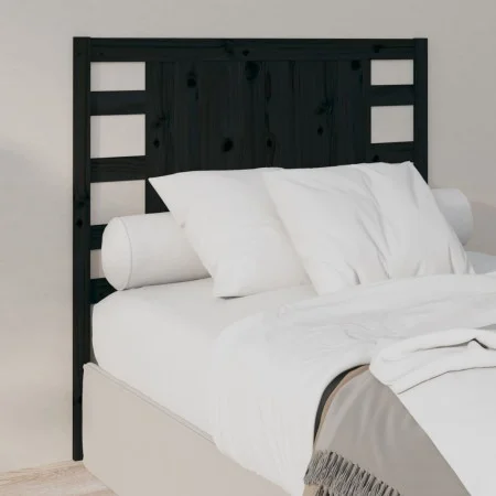 Kopfteil aus massivem schwarzem Kiefernholz, 81 x 4 x 100 cm von vidaXL, Kopf- und Fußteile - Ref: Foro24-818749, Preis: 44,0...