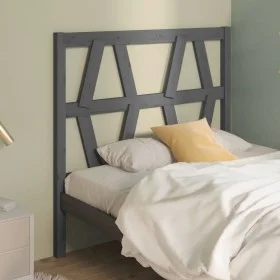Solid gray pine wood bed headboard 96x4x100 cm by vidaXL, Headboards and footboards - Ref: Foro24-818602, Price: 23,23 €, Dis...
