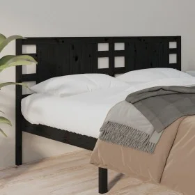 Solid black pine wood headboard 206x4x100 cm by vidaXL, Headboards and footboards - Ref: Foro24-818794, Price: 49,21 €, Disco...