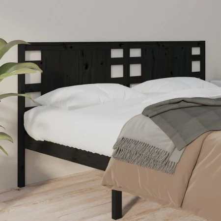 Kopfteil aus massivem schwarzem Kiefernholz, 206 x 4 x 100 cm von vidaXL, Kopf- und Fußteile - Ref: Foro24-818794, Preis: 49,...