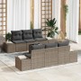 Conjunto de sofá de jardín 7 pcs Gris Poliratán