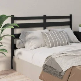 Solid black pine wood bed headboard 206x4x100 cm by vidaXL, Headboards and footboards - Ref: Foro24-818444, Price: 32,80 €, D...