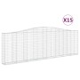 Cestas de gaviones 15 uds forma de arco hierro 400x30x120/140cm