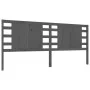 Cabecero madera maciza de pino gris 126x4x100 cm de vidaXL, Cabeceros y pies de cama - Ref: Foro24-818762, Precio: 32,80 €, D...