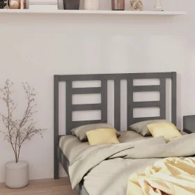 Bettkopfteil aus massivem grauem Kiefernholz, 146 x 4 x 100 cm von vidaXL, Kopf- und Fußteile - Ref: Foro24-818822, Preis: 31...