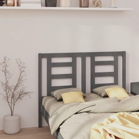 Bettkopfteil aus massivem grauem Kiefernholz, 146 x 4 x 100 cm von vidaXL, Kopf- und Fußteile - Ref: Foro24-818822, Preis: 31...